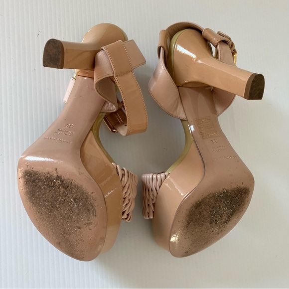 Dolce & Gabbana Pink Nude Woven Platform Sandal Heels size EU 36 US 5.5 - Picture 9 of 10